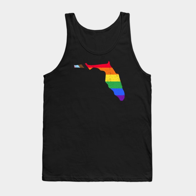 Florida State Pride: Embrace Progress with the Progress Pride Flag Design Tank Top by PositiveMindTee